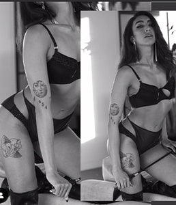 Entrancing ouvert details in the bra style lure the eye, highlighting your silhouette. Austrian recycled embroidery graces your neckline, while captivating teardrop-shaped peepholes offer alluring views of your décolletage. Italian binding outlines and finishes this bra with exquisite finesse.  Pair with the ouvert Tammy brief 